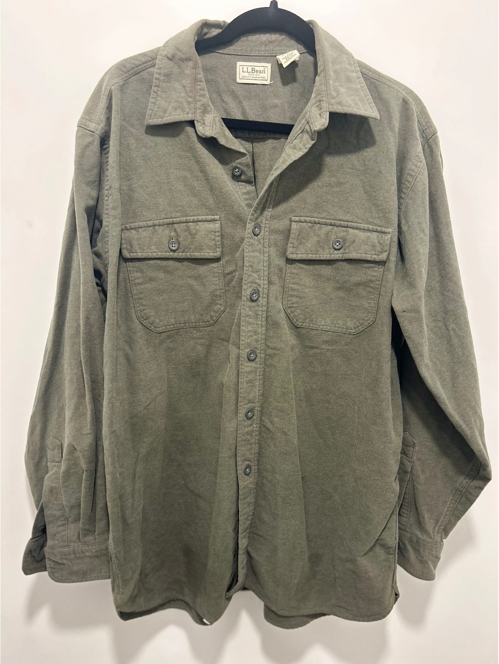 Vintage L.L.Bean olive button-front shirt